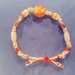 Hemp braided with glass beads bracelet